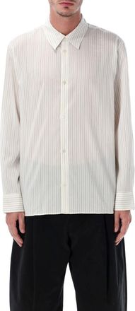 STUDIO NICHOLSON White Long Sleeves Striped Shirt