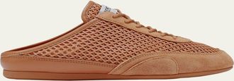 Jimmy Choo London Sunny Woven Mixed Leather Sneaker Mules