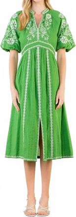 THML Clothing Womens Clover Bloom Midi Dress In Green