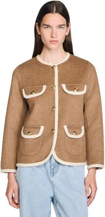 Sandro Double-faced jacket in Dark Blond at Nordstrom, Size 38 Eu