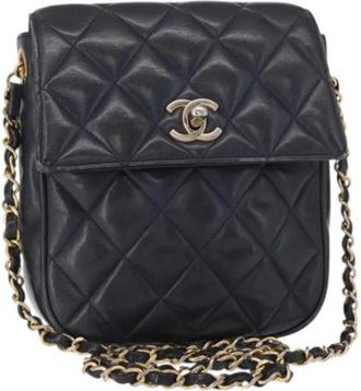 Chanel Pre-owned Shoulder Bags, female, Blue, Size: ONE SIZE Pre-owned Leather Shoulder Bag