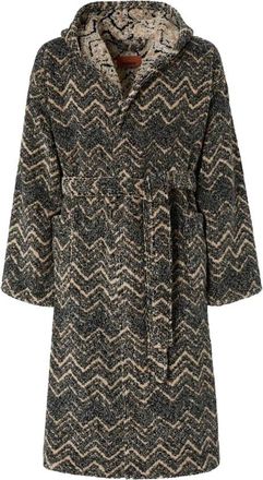Missoni Home Azul Katoenen Terry Chevron Badjas - Dames - Badjassen - Veelkleurig - XL - Katoen - Nachtkleding