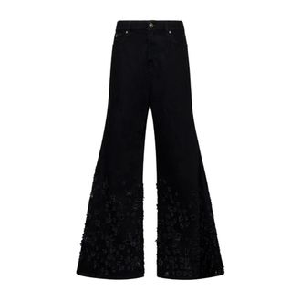 John Richmond Pantalone uomo nero a zampa con dettagli decorativi - - Trousers - Donna - Nero - W25
