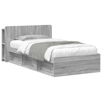 Berkfield Home Bed Frame with Storage Grey Sonoma 80 x 200 cm Engineered Wood
