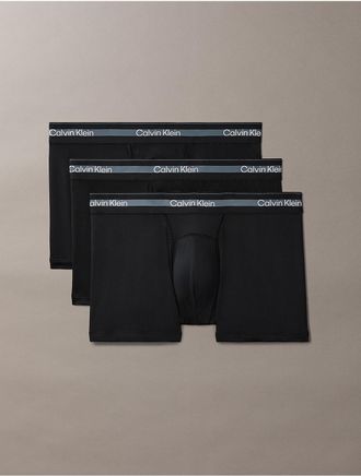 Calvin Klein Mens Icon Active Mesh 3-Pack Trunk - Black - XL