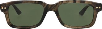 Montblanc 53mm Rectangular Sunglasses in Brown Brown Green at Nordstrom Rack