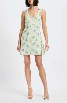 French Connection Marina Ditsy Floral Babydoll Minidress in Cucumber Crush at Nordstrom, Size 10