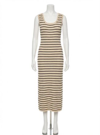 Z Supply Gisele Stripe Midi Dress In Sandshell