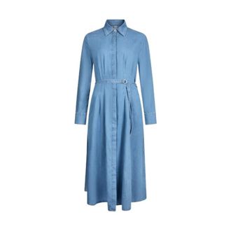 Liu Jo Denim overhemdjurk met strass knopen - Dames - Shirt Kleedjes - Blauw - M - Denim - Kleedjes