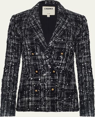 L'agence Colin Sequined Tweed Blazer