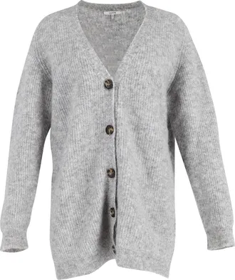Ganni Ganni Long Sleeve Cardigan in Grey Mohair