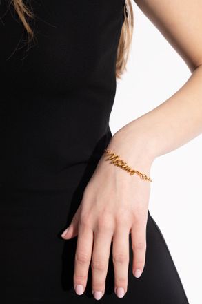 Moschino Bracelet With Logo, Womens, Gold