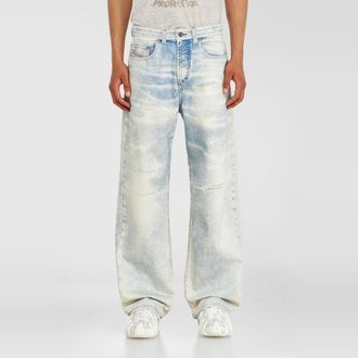 Diesel Relaxed Jeans Low Waist 2001 D-Macro, Light blue, Button fly