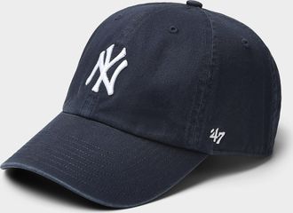 Sporty & Rich Mens Navy embroidered Yankees baseball cap
