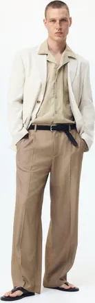 H&M Loose-fit Tailored Pants in Beige at Nordstrom, Size 31