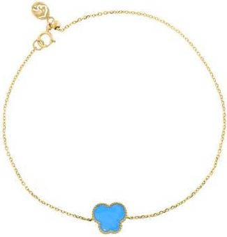 Effy 14K Gold Plated Sterling Silver Enamel Butterfly Charm Bracelet in Blue at Nordstrom Rack, Size 7.5