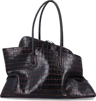 The Attico Croc-Print Leather La Passeggiata Top Handle Bag