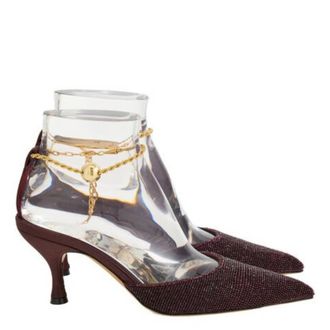 Ferragamo Dana 70 Ankle Chain Pumps, Size 7 C