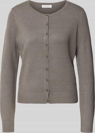 Christian Berg Strickjacke mit Knopfleiste in Oliv Melange, Größe XXL