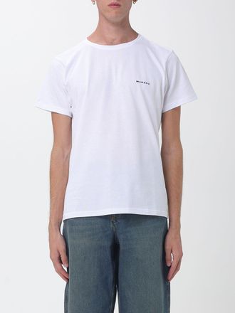 Isabel Marant T-shirt girocollo in cotone con logo a contrasto e spalle cadute