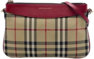 Burberry Pre-owned Vintage Crossbody Bag - Dames - Vintage Schoudertas - Beige - ONE Size - Leer - Vintage