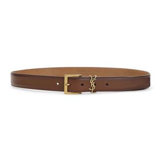 Saint Laurent Belts, male, Brown, Size: 100 CM Leather Belt