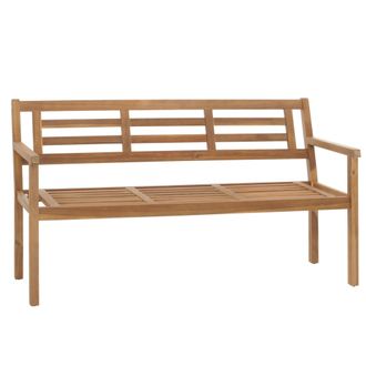 Hhg [nunca Usado] Banco De Jard&iacute;n Hhg-986, Banco Asiento De Parque Banco De Madera, Madera Maciza De Acacia Certificado Mvg, Sin Cojines