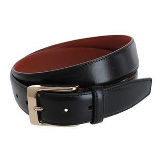 Trafalgar Store Cornelius 35mm Cortina Leather Dress Belt in Black at Nordstrom, Size 44