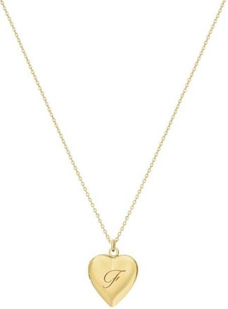 Set & Stones Roxy Heart Locked Initial Necklace in Gold /F at Nordstrom