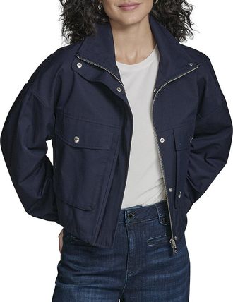 Karl Lagerfeld Karl Lagerfeld Cropped Drop Sleeve Bomber Jacket