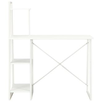 Berkfield Home Desk with Shelving Unit White 102x50x117 cm | Size: 102 x 50 x 117 cm