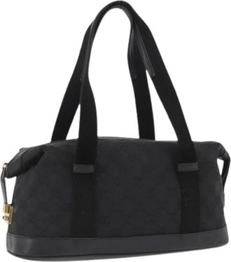 Gucci Pre-owned Handbags, female, Black, Size: ONE SIZE Pre-owned Vintage GG Canvas Hand Bag