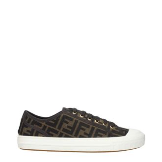 Fendi Domino Sneakers Herren Stoff Braun/Tabak