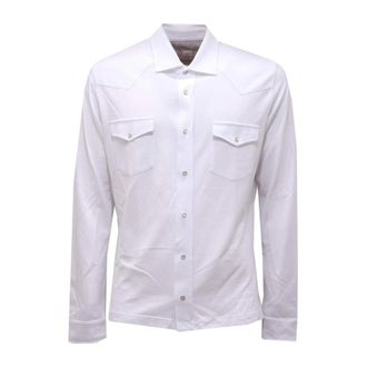 Eleventy Light Jackets, male, White, S, White Piqué Cotton Shirt