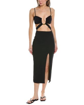 Vix Solid Zene Ester Midi Dress