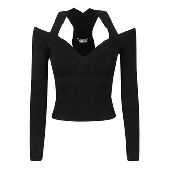 Alexander McQueen Tops, Dames, Zwart, M, Top met lange mouwen