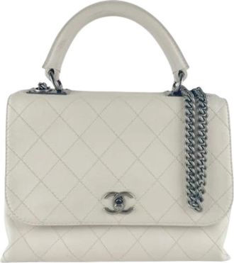 Chanel Pre-owned Vintage Schoudertas - Dames - Vintage Handtas - Grijs - ONE Size - Leer - Vintage
