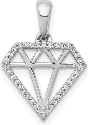 Diamond2Deal 14k White Gold Diamond Gemstone-shape Pendant