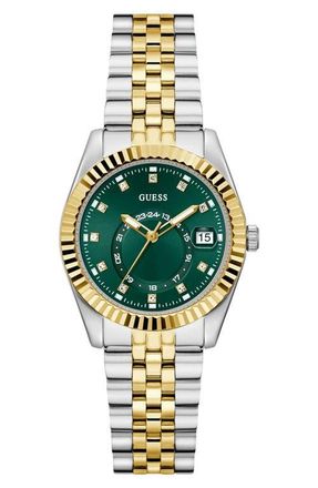 Guess Jada Chronograph Bracelet Watch, 34mm in 2-Tone at Nordstrom