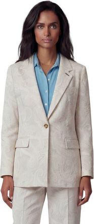 Lords of Harlech Crochet Paisley Womens Tailored Blazer in Crochet Paisley Ivory at Nordstrom, Size 10