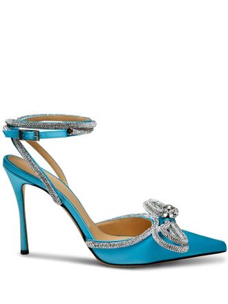 Mach & Mach 110mm pointed-toe satin pumps - women - Silk Satin - 35 - Blue