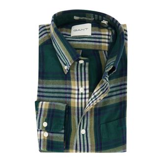 GANT Heren, Overhemden, Groen, Maat: 5XL Flanel