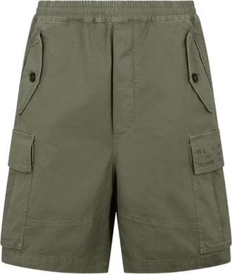 Dsquared2 Green Ripstop Elasticated Side Flap Shorts