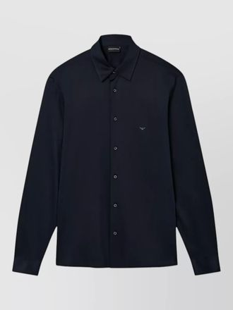Emporio Armani long sleeve cotton lyocell straight shirt