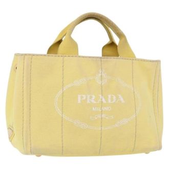 Prada Bolso Tote de Lona Pre-owned - Pre-owned - Mujer - Amarillo - ONE SIZE