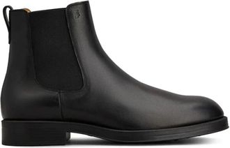 Tod's Zwarte Kalfsleren Enkellaarzen Elastische Inzetstukken - Heren - Chelseaboots - Zwart - 43 EU - Leer - Schoenen