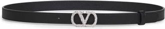 Valentino Garavani VLogo Signature Riem - Dames - Riemen - Zwart - 90 CM - Leer - Accessoires