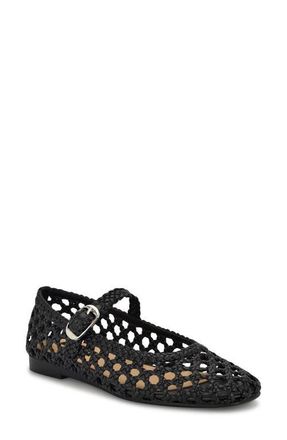 Nine West Halie Mary Jane Flat in Black at Nordstrom, Size 10.5