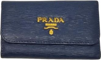 Prada Pre-owned Accessories, female, Blue, Size: ONE SIZE Pre-owned Leather key-holders