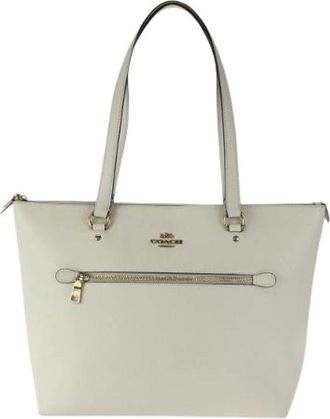 Coach Pre-owned Tote Bags, female, White, Size: ONE SIZE Pre-owned Gallery Leather Tote Bag